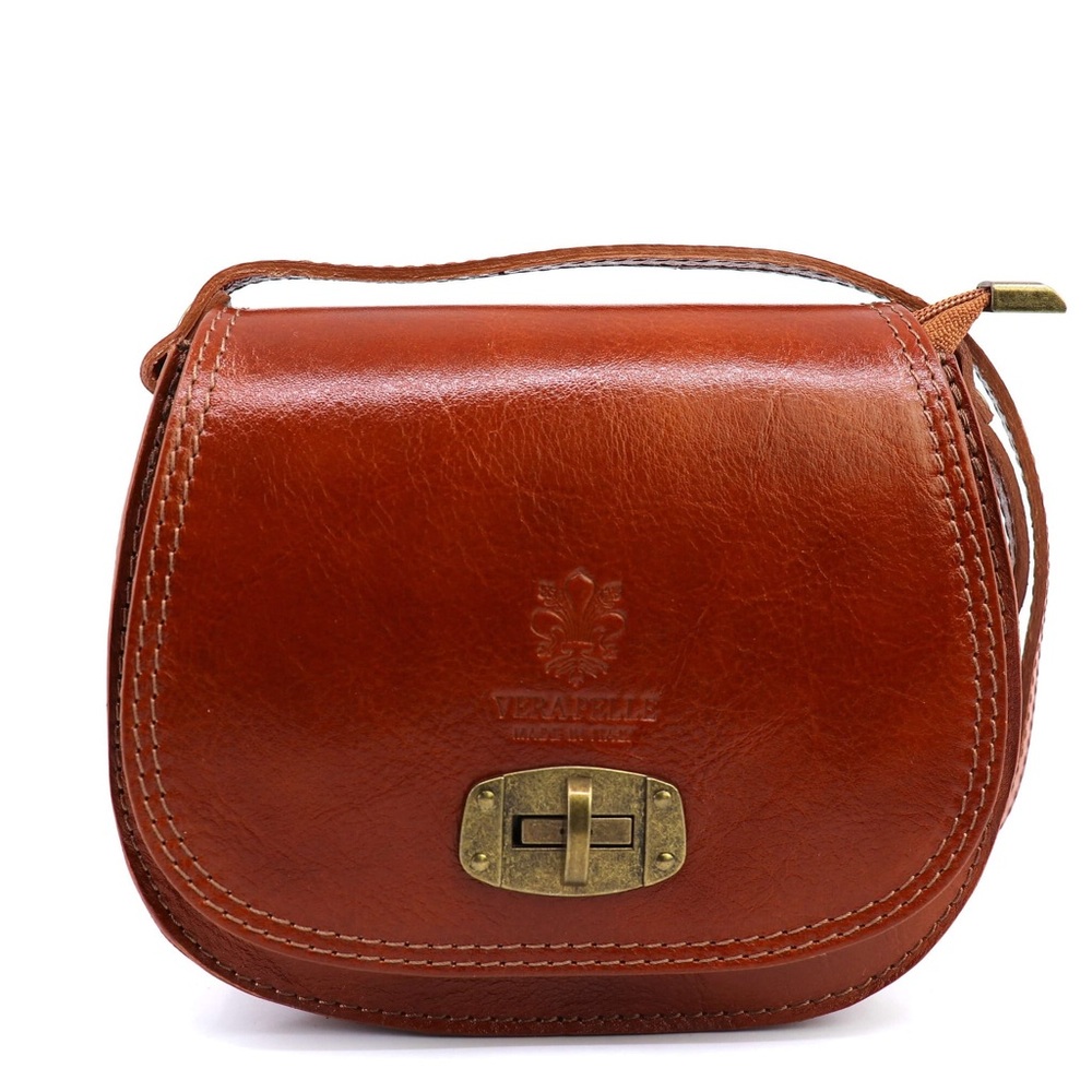Real Italian Leather Brown Crossbody Bag